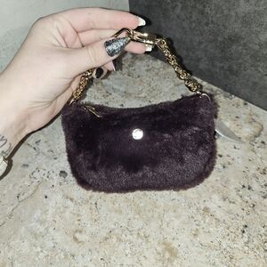 Lululemon City Essentials Nano Shoulder Bag, Plush Fleece In Black Plum